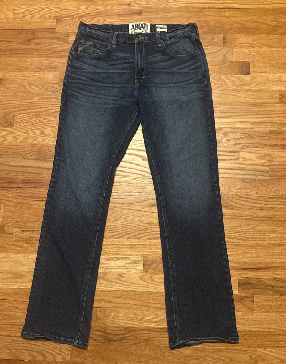 Ariat M5 Slim Straight Mens Blue Jeans 38/36 Durham 5 Pocket